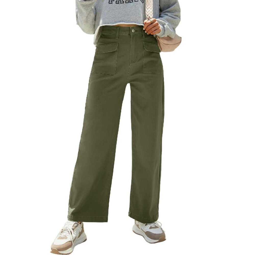 High Waisted Wide Leg Cargo Pants for Hiking & Casual Wear